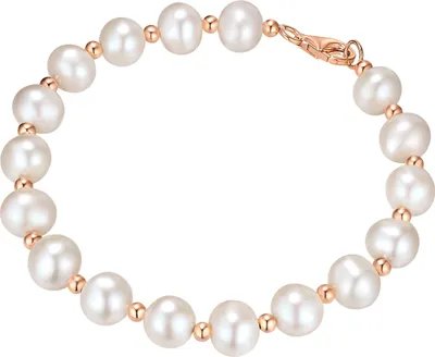 Produktbild von Valero Pearls Perlen-Armband Sterling Silber Süßwasser-Zuchtperle 19,0 cm 50100254