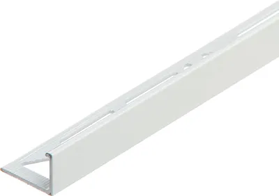 Zdjęcie produktu dla Profil do glazury narożny aluminiowy 12,5mm Cezar Biały RAL9016 Połysk 2,50m