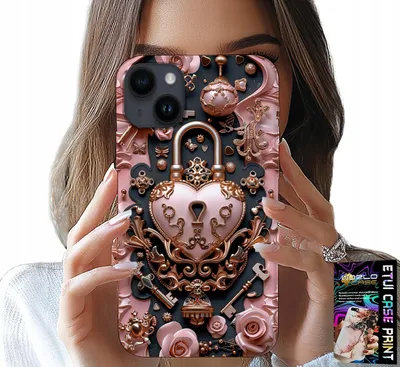 Produktbild von Hülle Für Iphone 15 Plus - Feminine, Trendige Designs, Vorhängeschloss Herz Rose