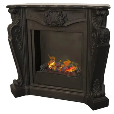 Produktbild von Casa Padrino Luxus Jugendstil Kamin Schwarz mit Wasserdampf Kamineinsatz 118 x 43 x H. 111 cm - Luxus Elektrokamin mit Dampffunktion