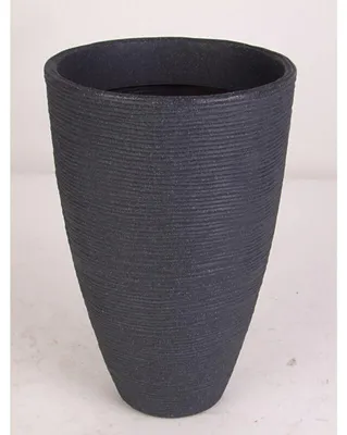 Image de Pot de fleurs Pot de plantes Pot de plantes rond Anthracite Jardin Balcon 28 x 43 cm