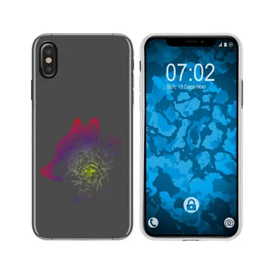 Produktbild von PhoneNatic Case kompatibel mit Apple iPhone Xs Max Silikon-Hülle Floral Wolf M3-5