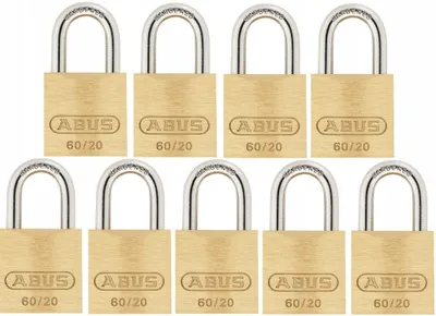 Produktbild von ABUS 60/20 Messing-Vorhangschlösser 9 Stück Gleichschließend