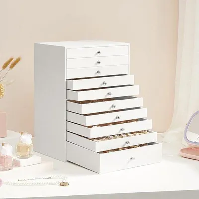 Produktbild von Schmuckbox mit 10 Fächern - Weiß