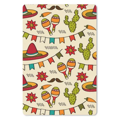 Produktbild von MuchoWow® Mauspad Mousepad Mexiko - Kaktus - Muster 40x60 cm - Mousepads - Maus Mat - Pad - Mausunterlage - Schreibtisch Accesoire