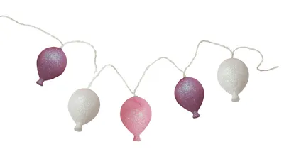 Produktbild von LICHTERKETTE 10x LED batteriebetrieben 150cm Girlande Beleuchtung Licht Leuchte Party (Ballon mit Glitter)