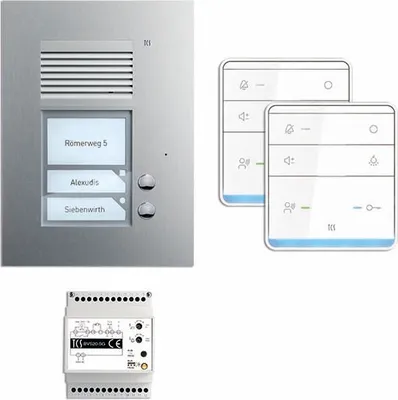 Produktbild von TCS PSU2320-0000 TASTA:pack Audio Unterputz für 2 Wohneinheiten, mit Außenstation PUK 2 Klingeltasten + Freisprecher ISW5010 + Steuergerät BVS20