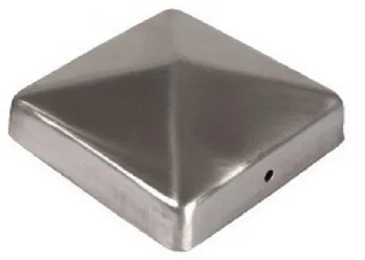 Produktbild von Edelstahl Pfosten-Abdeckkappen 4er Set in Pyramide Optik 91x91mm