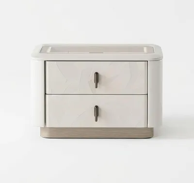 Produktbild von Schlafzimmer Set Bett Nachttische Modern Beige Luxus Design Polster