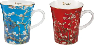 Produktbild von Vincent van Gogh Kaffeebecher Tasse MANDELBAUM BLAU & ROT 400ml Goebel Porzellan