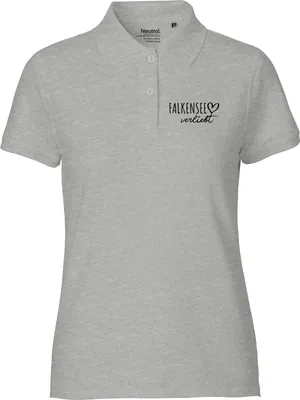 Produktbild von Huuraa Damen Polo Shirt Falkensee verliebt XS Sport Grey Bio Baumwolle Fairtrade Poloshirt Geschenkidee