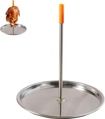 Produktbild von BBQ Vertikaler Spieß, Edelstahl Grillspieß Grill, Hähnchengestell Bräter, Holzkohle Smoker Grill Bratständer, Vertikaler Grillrost Fleischspieß für Truthahn, Spieß für Kebab