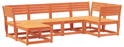 Produktbild von vidaXL 6-tlg. Garten-Sofagarnitur Wachsbraun Massivholz Kiefer