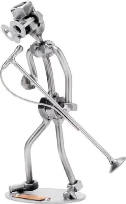 Produktbild von Metallfigur Rocksänger – handgefertigte Schraubenmännchen Skulptur