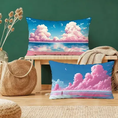 Obrázok produktu pre Elzusha – Súprava dvoch obliečok na vankúše, 40 x 80 cm, zamatové, so skrytým zipsom