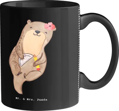 Produktbild von Mr. & Mrs. Panda cappuccinotasse Technische Produktdesignerin Herz - Schwarz - Geschenk, Tasse, Kaffeebecher, Becher, schöne, Kaffeepott, Kaffeetasse