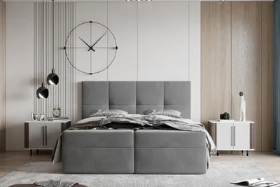 Obrázek produktu pro Boxspringová postel 160x200 MOSELA 2 - světle šedá