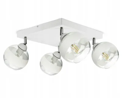 Zdjęcie produktu dla Lampa Wisząca Sufitowa Żyrandol Biała Szklane Kule White Belt - AG4 LED E27