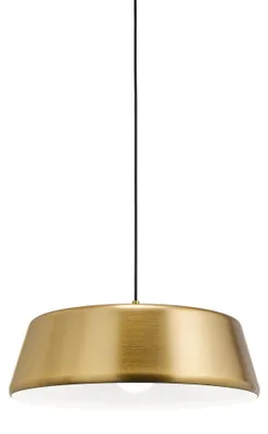 Zdjęcie produktu dla Lampa wisząca Blanca S/P – nowoczesny design z aluminium z mosiężnym wykończeniem, gwint E27, maks 60 W, idealna do wnętrz – Gealuce