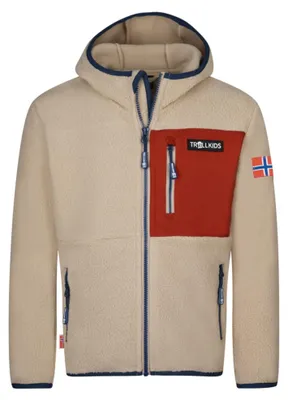 Produktbild von Trollkids Kinder Aurlandsfjord Fleecejacke desert/mystic blue/red clay 164