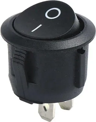 Immagine prodotto di Mini interruttore rotondo ⌀22 mm On/Off - 3 A/250 V CA - Nero