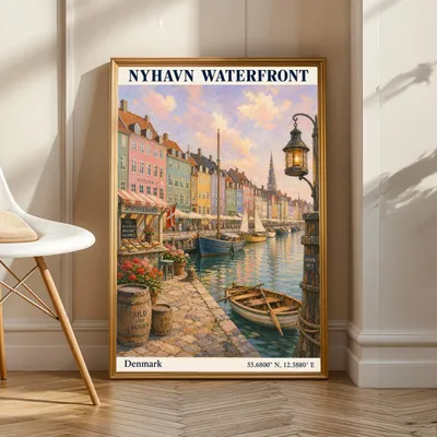 Nyhavn in Kopenhagen, Reiseposter, Produktansicht 1