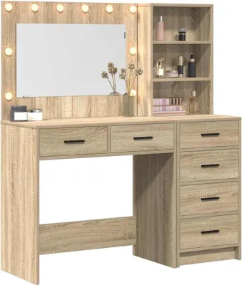 Obrázek produktu pro vidaXL Toaletní stolek s policí hnědý 78,5 x 41 x 135 cm Materiál na bázi dřeva