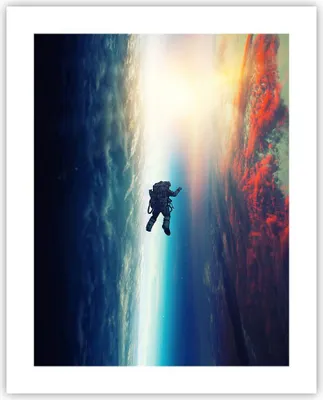 Produktbild von Poster - Poster ohne Rahmen - Kosmos Astronaut Planet - 40x50 cm - Wand Bild - Wanddeko - Wandbilder - Kunstposter - Wandposter - Bilder - Kunstdruck - Wanddekoration - Wandbild - P2XPA40x50-5049