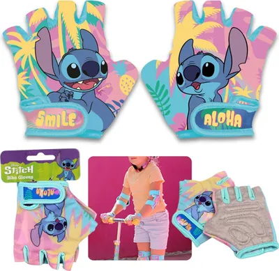 Obrázek produktu pro DISNEY Stitch Dětské cyklistické rukavice pro holčičky, na suchý zip