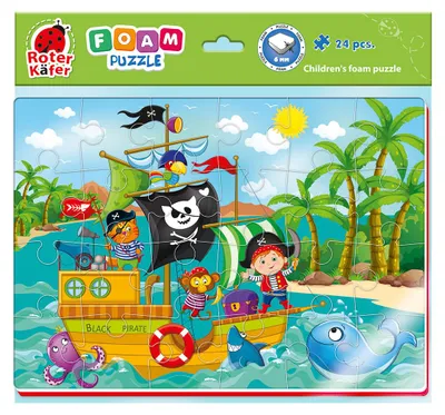 Obrázok produktu pre Puzzle piankowe A4 Piraci z zabawnymi obrazkami