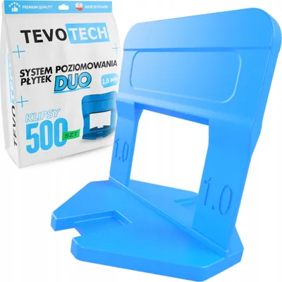 Image de Système de nivellement pour carrelage Tevotech DUO Clips 1,0 mm 500 pièces