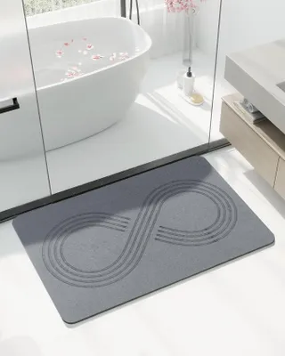 Image de Tapis de bain antidérapant en pierre naturelle, dimensions 60 x 39 cm