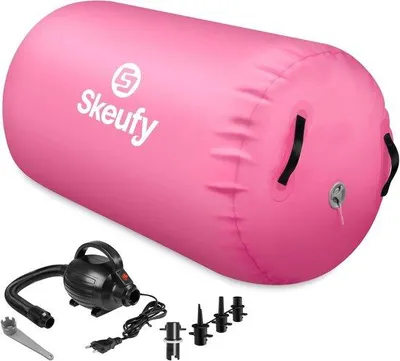 Produktbild von Skufy Air Matte Track Aufblasbare Gymnastik Yoga Air Mat mit elektrischer Luftpumpe, Airroll Turnmat, strapazierfähige PVC Sportmatte für Zuhause und Bu