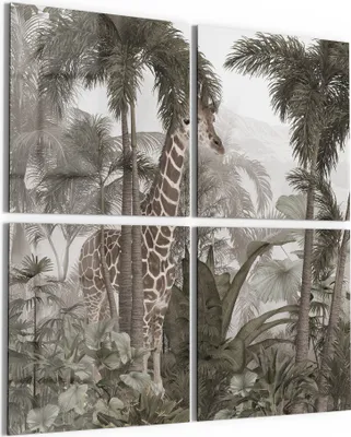Produktbild von DEQORI Glasbild Echtglas 4x50x50 cm 'Dschungelruhe' Wandbilder XXL groß