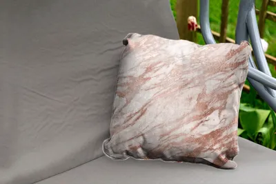Produktbild von MuchoWow® Outdoor Kissen - Marmor - Rose - Gold - Rosa - 50x50 cm - Wetterfest - Lounge Kissen - Komfortabel - Kissen mit Bild