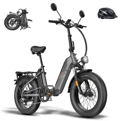 Produktbild von Mofaroller Faltbares 20 Zoll 500 W Max 45 km/h Zwei Batterien 48 V 24 Ah bis zu 120 - 150 km Moped Wasserdicht IPX4, Grau