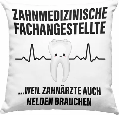 Produktbild von Trendation - Zahnmedizinische Fachangestellte Deko-Kissen mit Füllung 40x40 Geschenk Lustig Zahnarzt Damen Kollegin Geschenkidee Zahnarzthelferin (Grün)
