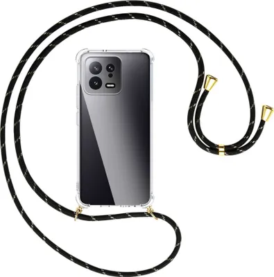 Produktbild von Handykette Backcover-Schutzhülle mit Band (Metall goldfarben) für Xiaomi 13 (6.28'') - schwarz/gold
