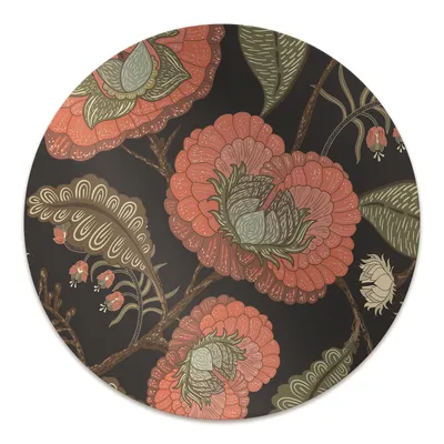 Produktbild von Rundmatte - Stuhlunterlage Bürostuhlunterlage - Rund Ø 100 cm - Bodenmatte - Fußmatte - Retro-Blumen