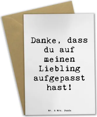 Produktbild von Mr. & Mrs. Panda Grußkarte Spruch Dank an Hundesitter - Weiß - Geschenk, Dankeschön, auf meinen Liebling aufgepasst, Dankbarkeit zeigen, einladungskarten, Emotional