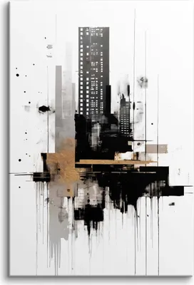 Obrázek produktu pro Moderní malba na plátně nástěnná dekorace do obývacího pokoje Město 80x120cm