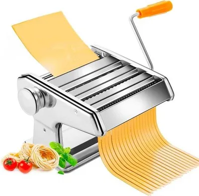 Produktbild von Famanu Pastamaschine mit abnehmbarem Griff - 9 Schneidepositionen für Spaghetti und Lasagne