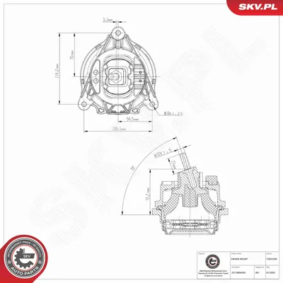 Produktbild von ESEN SKV Motorlager Hydrolager Rechts für BMW 1 Schrägheck (F20) 75SKV206