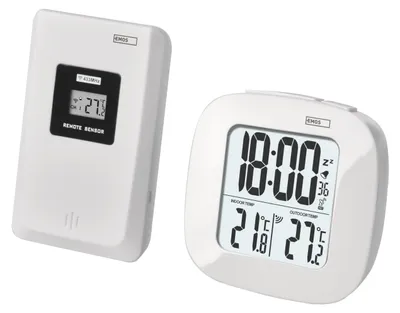 Digitalthermometer mit Außensensor, Funkwecker, Schlummerfunktion