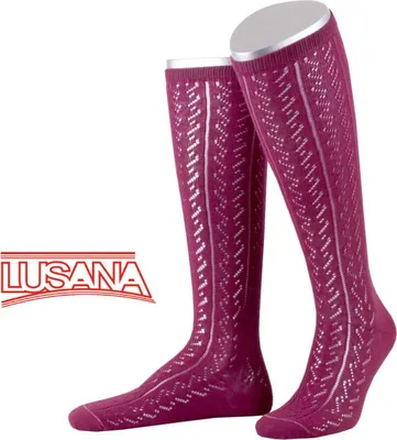 Produktbild von Lusana Trachtenkniestrumpf mit Ajourmuster