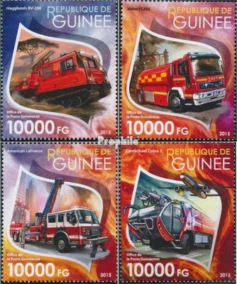 Produktbild von Briefmarken Guinea 2015 Mi 11463-11466 (kompl. Ausgabe) postfrisch Feuerwehrfahrzeuge