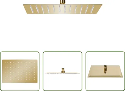 Produktbild von The Living Store Regenbrause Edelstahl 30x20 cm Rechteckig Golden