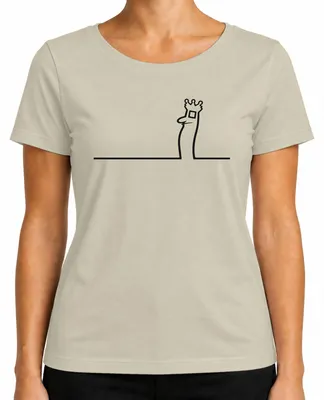 Imagen del producto de La Línea Balum, diseño "Strichmännchen" de Osvaldo, camiseta para mujer, color natural, talla L