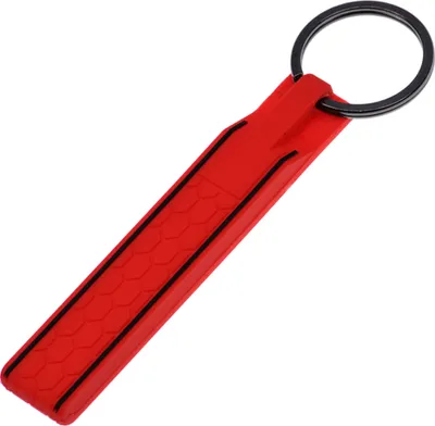 Produktbild von Silikon Schlüssel Band Key Tag Schlüssel Anhänger im Wabe Design Rot kompatibel mit Wabe Design von VW SEAT Skoda