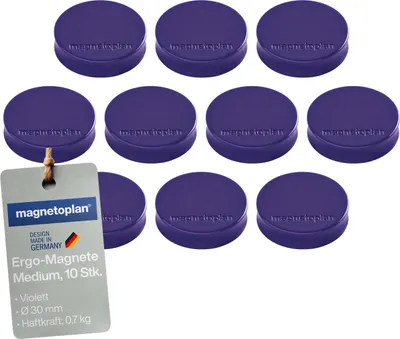 Produktbild von Magnetoplan Ergo medium Magnete violett 30mm 10St